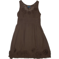 BODEN Womens Day Dress Brown Silk Sleeveless Knee Length