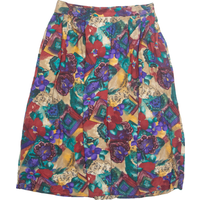 DISTINCTLY DIFFERENT Womens A-Line Skirt Beige Midi s Floral
