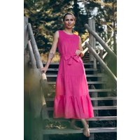 Pearl - Tiered Linen Midi Dress