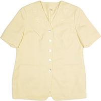 Short Sleeve Womens Blazer Jacket Yellow s