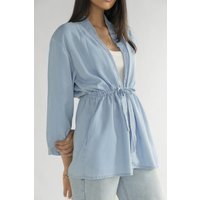 Travel Light Denim Jacket in Ocean Blue