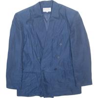 WHITBY Mens Blazer Jacket Blue Silk