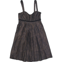 MAX&CO Womens Fit & Flare Dress Brown Sleeveless Knee Length