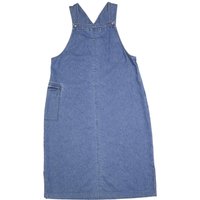WOOLRICH Womens Blue Denim Shift Cotton Blend Sleeveless Midi Pinafore Dress
