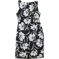 LAUREN RALPH LAUREN Womens Black & White Floral Sheath Dress Polyester Blend