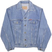 TOP TEX Mens Blue Denim Button Jacket L Cotton Classic Casual Vintage