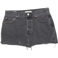 LEVI'S Womens Black Denim Mini Skirt Cotton Blend Distressed Edges