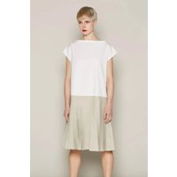 Brigit Dress White & Beige