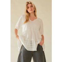 Unique Kulture Eco-Friendly V-Neck Tiered Blouse