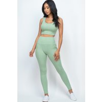 Ribbed Crop Top & Leggings Set
