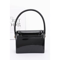 Enamel Top Handle Flap Bag