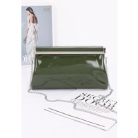 Patent Leather Frame Clutch Bag