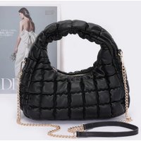 Quilted Faux Leather Padded Hobo Bag