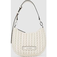 Karl Lagerfeld - Kweave Small Hobo Bag, Woman, Beige, Size: One Size