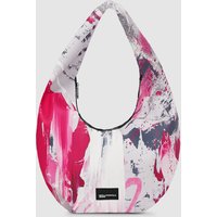 Kl Jeans - Large Painters Print Hobo Bag, Woman, Multicoloured, Size: One Size