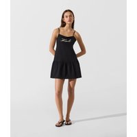 Karl Lagerfeld - Signature Jersey Mini Beach Dress, Woman, Black, Size: Xs