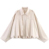 Women's Faux Suede Bomber Jacket Spring Lapel Pilot Coat Casual Oversized Long Sleeves Trendy Streetwear Outerwear