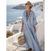 Women's Boho Linen Maxi Dress Oversized Kaftan Beach Cover Up Vacation Resort Dress