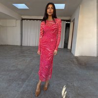 Women's Valentine Animal Mesh Dress Petite in Pink, Size by Never Fully Dressed