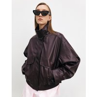 Vegan Leather Bomber Jacket