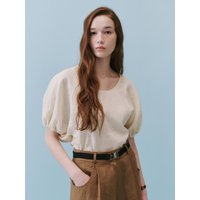 Linen Shirred Half Blouse