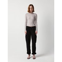 Ribbed Crop Knit Top Light Grey