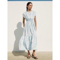 Tie Back Pleated Smoked Midi Dress