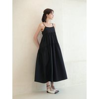 Tiered sleeveless long dress black