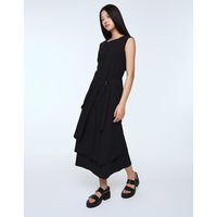 Organic Cotton Wrap Detachable Dress _ Black