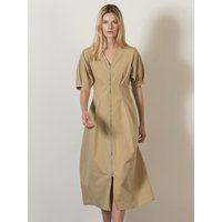 Midi linen daily dress - beige