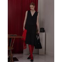 Sleeveless Frill Double Tiered Wrap Dress
