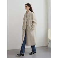 Shearling Double-Breasted Long Coat