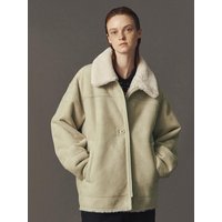 Eco Shearling Half Coat [Khaki]