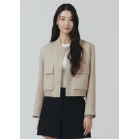 Rib Block Jersey Stretch Bomber Jacket