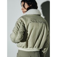Shirring Fleece Bomber Padding Jacket [Beige]