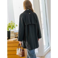 A-line Half Cotton Trench Coat [Navy]