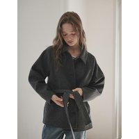 Wool Half Basic Collar Coat [Grey]
