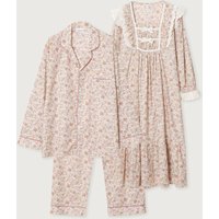 Floral Cotton Long Sleeve Square Neck Dress [Orange]