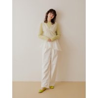 Shirring Line Layered Chiffon Bustier Dress [White]