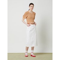 H-line Slim Long Denim Skirt CPSD [WH]