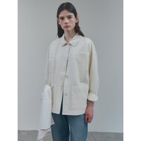 COTTON SINGLE HALF BLAZER [ECRU]