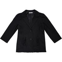 TWO BUTTON CROP SLEEVE BLAZER [BLACK]