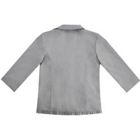 TWO BUTTON CROP SLEEVE BLAZER [GREY]