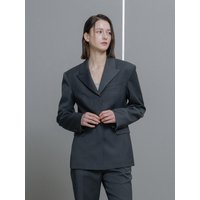 Hidden Hourglass Line Blazer [Gray]