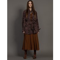 Leopard Half Trench Coat [PinkBrownPurple]