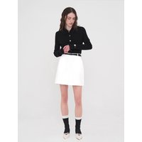 Belt A-Line Skirt [White]