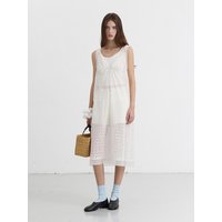 SHEER LAYERING WHITE FLOWER DRESS UDDRBWT