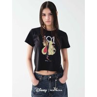 DISNEY CRUELLA CROP TOP SHIRT [BLACK]