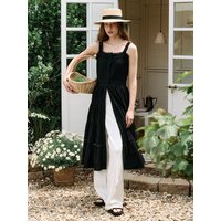 PEASANT LONG ONEPIECE DRESS [BLACK]
