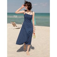 Sarasota Fit and Flare Sleeveless Dress [Blue dotBlack dot]